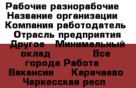 Рабочие разнорабочие › Название организации ­ Компания-работодатель › Отрасль предприятия ­ Другое › Минимальный оклад ­ 40 000 - Все города Работа » Вакансии   . Карачаево-Черкесская респ.